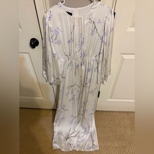 Floral White and Purple Women's Dress